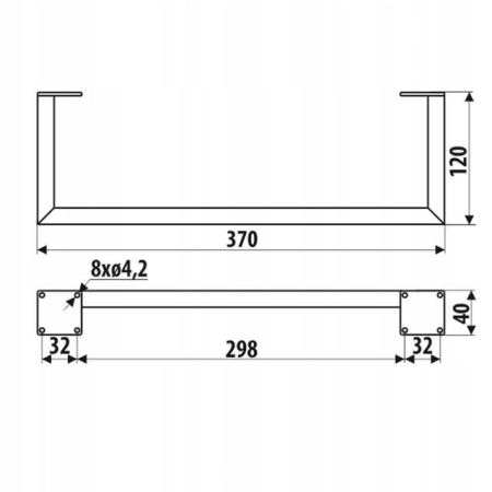 Noga meblowa czarna do szafki RTV, komody, loftowa NS-38 (77)