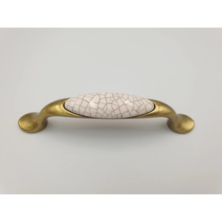 Uchwyt meblowy złoty/porcelana retro stylizowana UP19-96-GAB-MLK-4
