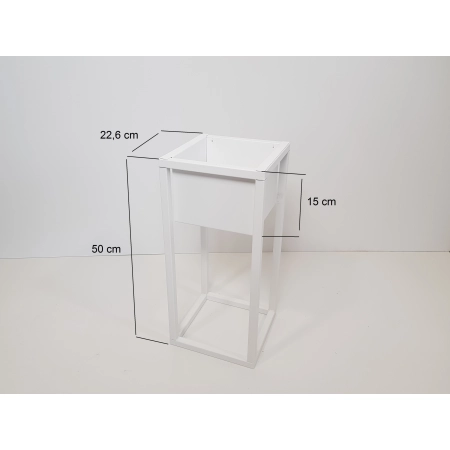 Kwietnik Stojący Stojak na kwiaty loft biały 50cm