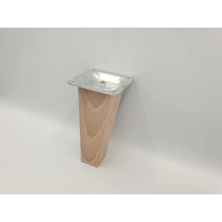 Nóżka skośna do mebli trapez buk 12 cm z blachą