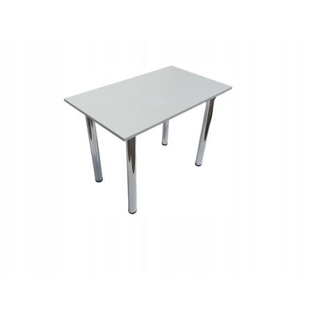 Stół do kuchni jadalni biały 100 x 60 x 72,6 cm nogi chromowane