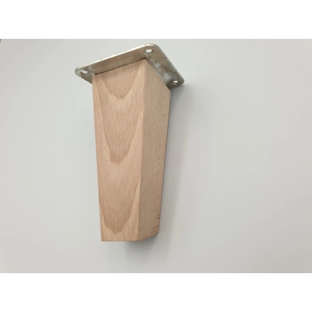 Nóżka skośna do mebli trapez buk 12 cm z blachą