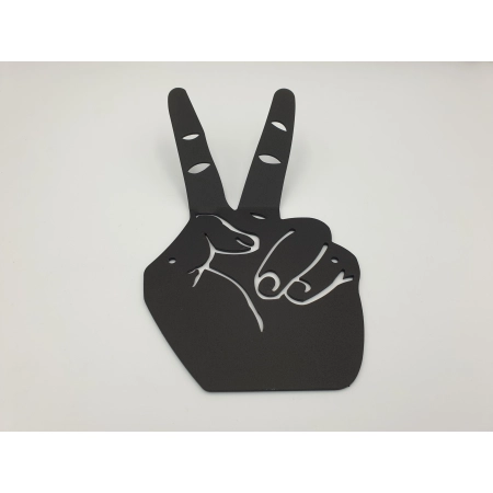 Wieszak wiszący czarny znak pokoju, peace, Victoria, solidarność, metal