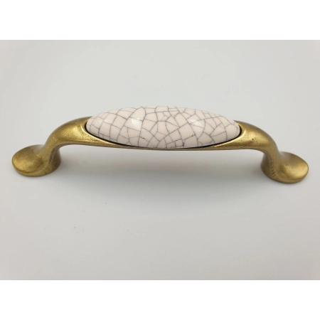 Uchwyt meblowy złoty/porcelana retro stylizowana UP19-96-GAB-MLK-4