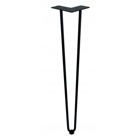 Nogi metalowe do stołu dwa pręty czarne loft 711 mm 4szt. (11B)