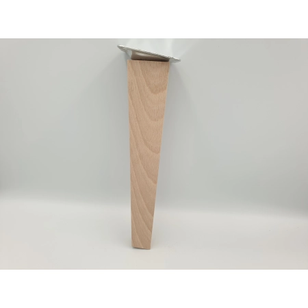 Nóżka skośna do mebli trapez buk 25 cm z blachą