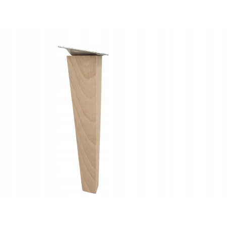 Nóżka skośna do mebli trapez buk 25 cm z blachą