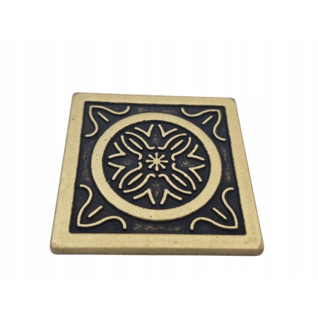 Uchwyt meblowy, gałka kwadratowa, stylizowana, starożytne cywilizacje