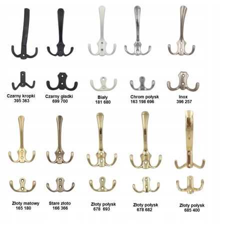 Wieszak ścienny do przedpokoju z półką loft BIEL CZERŃ - WYBÓR HACZYKÓW