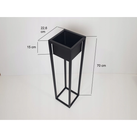 Kwietnik Stojący Stojak na kwiaty loft czarny 70cm