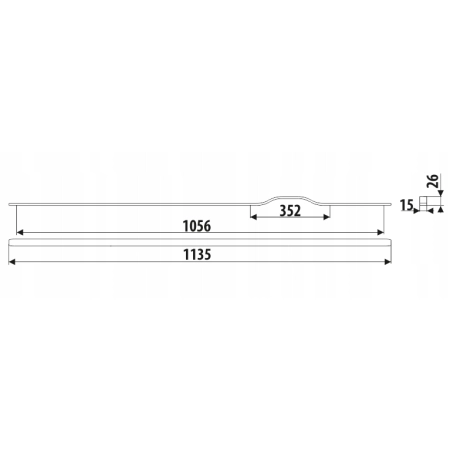 Uchwyt meblowy GAMET UA131 szarozielony 352,1056mm (16B)