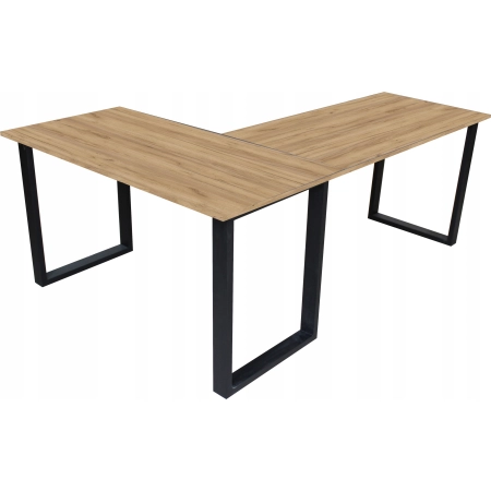 BIURKO NAROŻNE LOFT KOMPUTEROWE PRAWE DUŻE 200 x 135 BLAT 18mm DĄB ZŁOTY