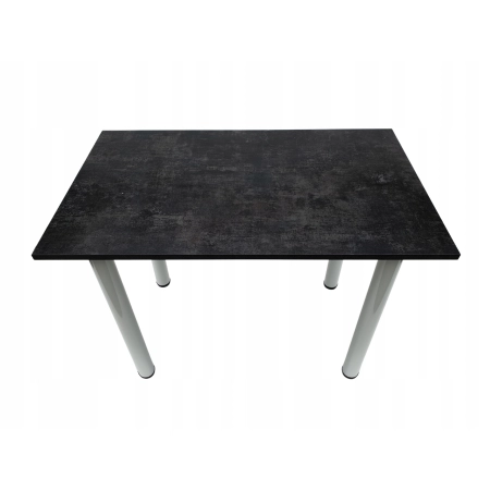 Stół do kuchni jadalni beton ciemny 100 x 60 x 72,6 cm nogi białe