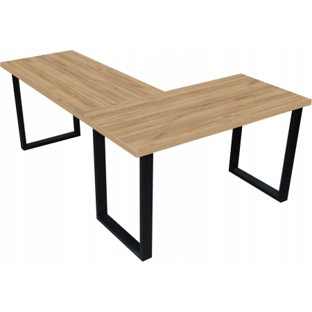 BIURKO NAROŻNE LOFT KOMPUTEROWE LEWE DUŻE 200 x 135 BLAT 36mm DĄB ZŁOTY