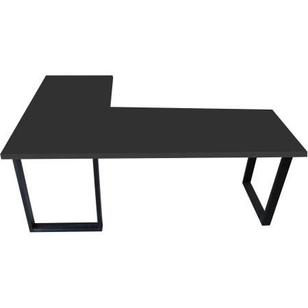 BIURKO NAROŻNE LOFT KOMPUTEROWE PRAWE 200 x 135 BLAT 36mm CZARNE GAMINGOWE