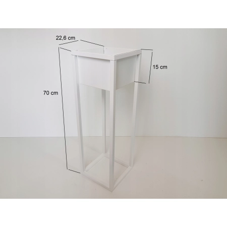 Kwietnik Stojący Stojak na kwiaty loft biały 70cm