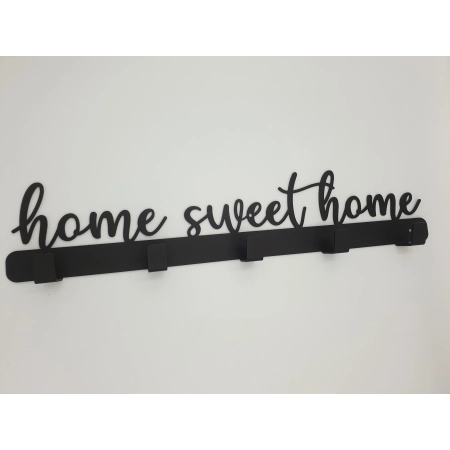 Wieszak wiszący metal home sweet home Gamet czarny
