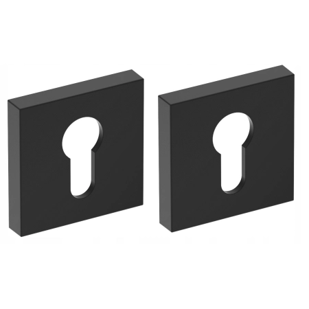 Klamka wewnętrzna czarna Gamet Szyld kwadratowy z otworem na wkładkę (446)