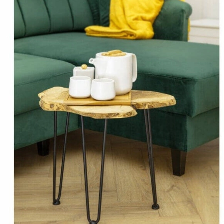 Nogi metalowe do stołu dwa pręty czarne loft 711 mm 4szt. (11B)