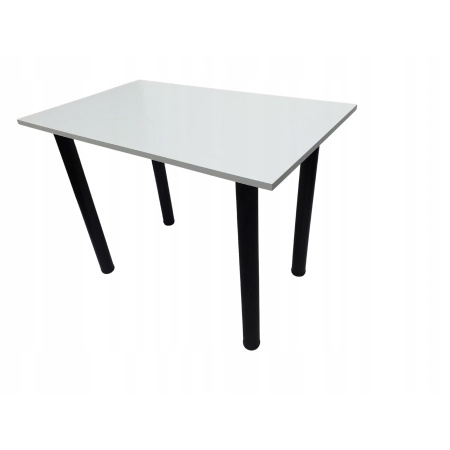 Stół do kuchni jadalni biały 120 x 60 x 72,6 cm nogi czarne