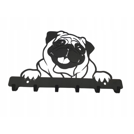 Wieszak wiszący na klucze, ręczniki, metal Gamet czarny