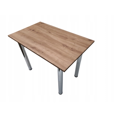 Stół do kuchni jadalni dąb artisan 120 x 60 x 72,6 cm nogi chromowane