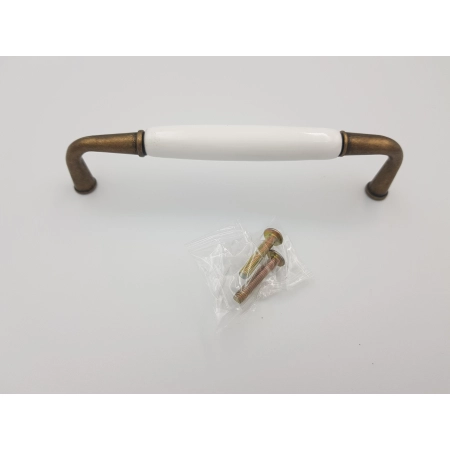 Uchwyt meblowy złoty/porcelana, retro, stylizowany, Gamet