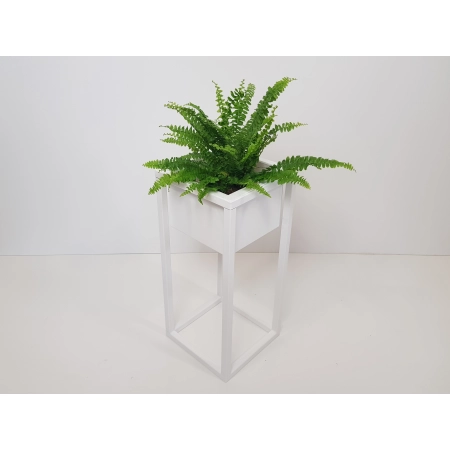 Kwietnik Stojący Stojak na kwiaty loft biały 50cm