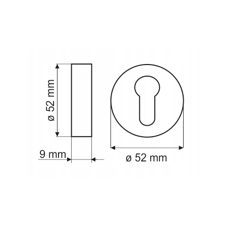 Klamka wewnętrzna czarna okrągła metalowa Szyld z otworem na wkładkę (656)