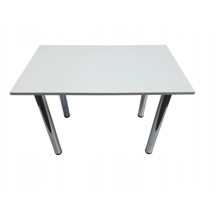 Stół do kuchni jadalni biały 100 x 60 x 72,6 cm nogi chromowane