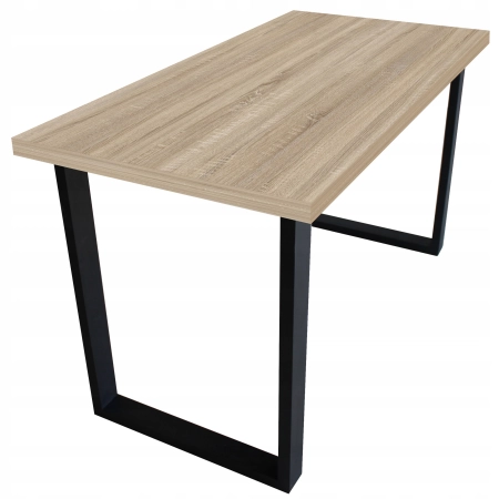 STÓŁ DO SALONU LOFTOWY INDUSTRIALNY 4/6 OSÓB 135x65 GRUBY BLAT DĄB SONOMA