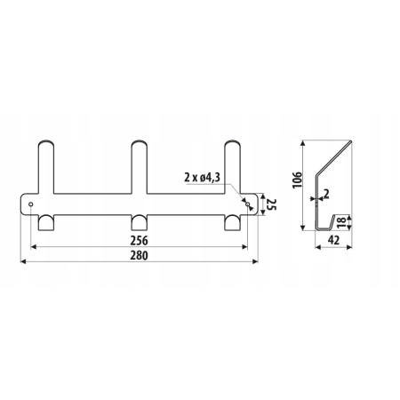 Wieszak wiszący czarny metal Gamet do przedpokoju