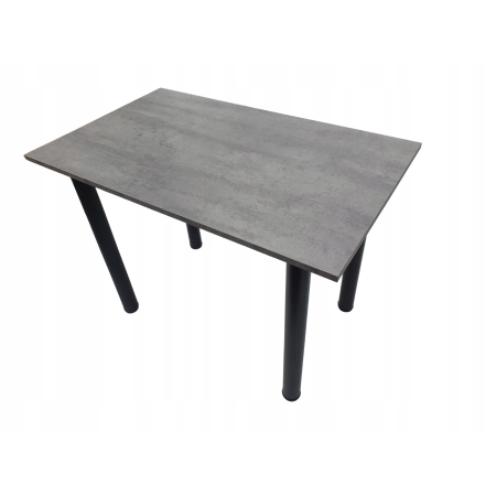 Stół do kuchni jadalni beton jasny 120 x 60 x 72,6 cm nogi czarne