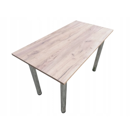 Stół do kuchni jadalni dąb złoty craft 120 x 60 x 72,6 cm loft nogi chrom